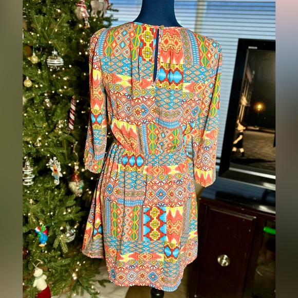 EUC Pink Owl Apparel Tribal Print Dress - Picture 9 of 13